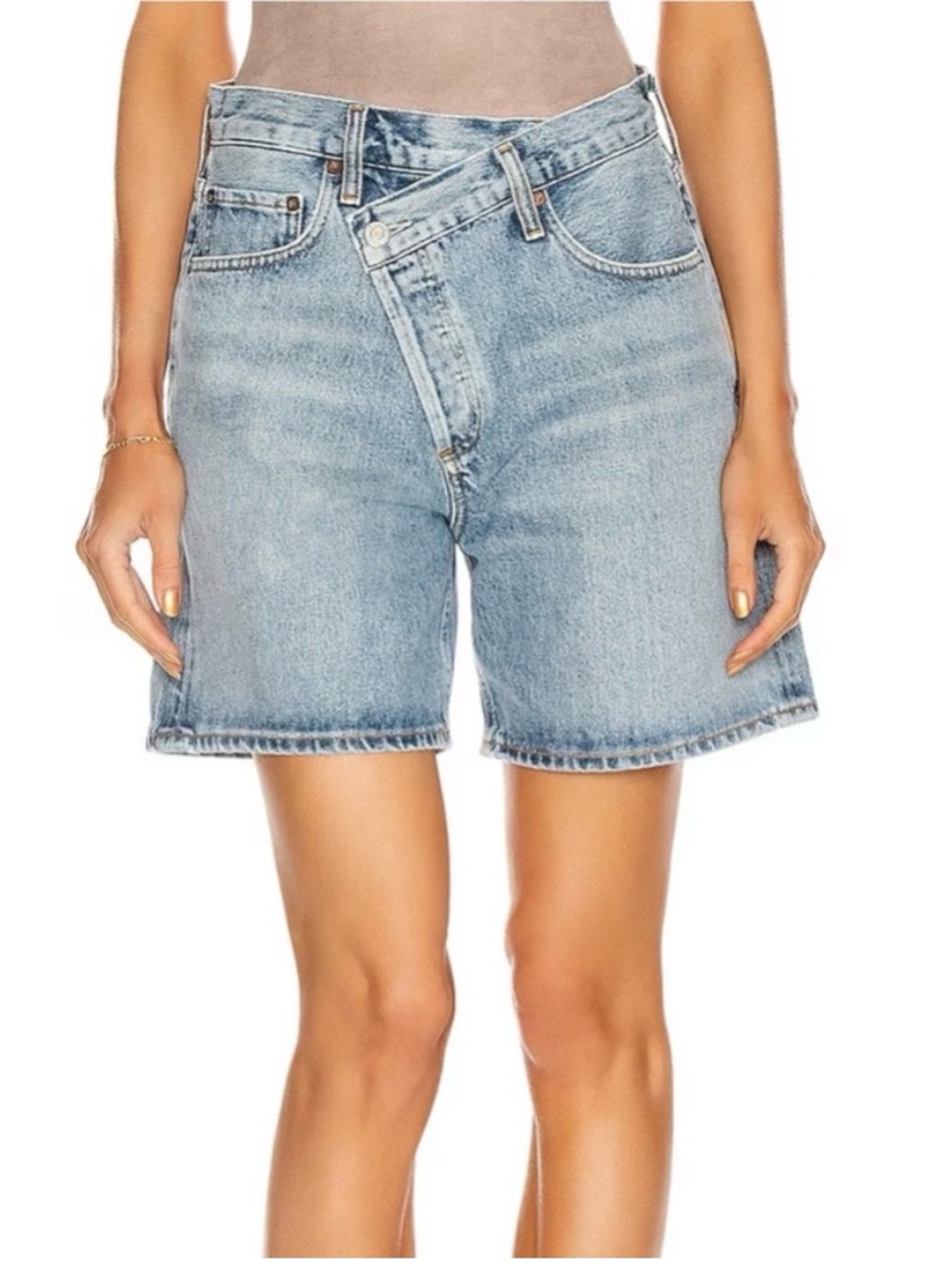 Agolde Criss Cross Upsized Short Blue Size 26 in Organic Cotton